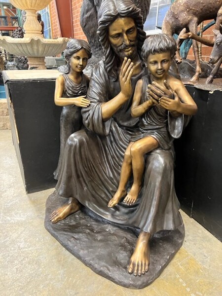 Jesus with Children Life Size Bronze Statue Blessing Sculpture Catholic